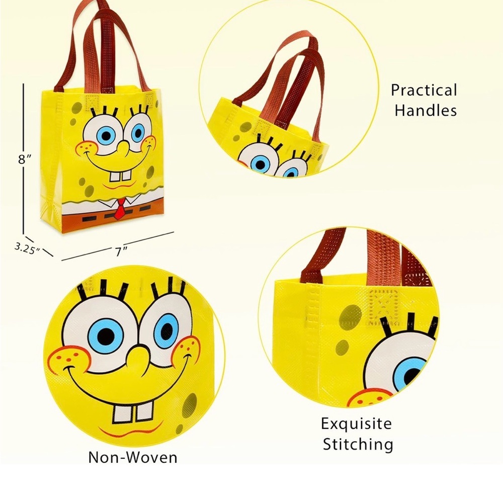 15 Sponge Bob gift bags, 15 coloring inserts,18 Sponge Bob ring Pops and 2 table